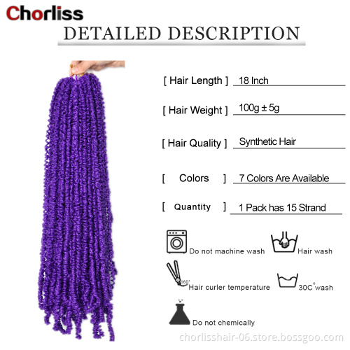 Wholesale Pre-twisted Passion Twist Dreadlocks Natural Synthetic Hair Extensions Afro Water Wave Crochet Braiding Hair For Women